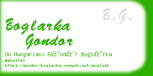 boglarka gondor business card
